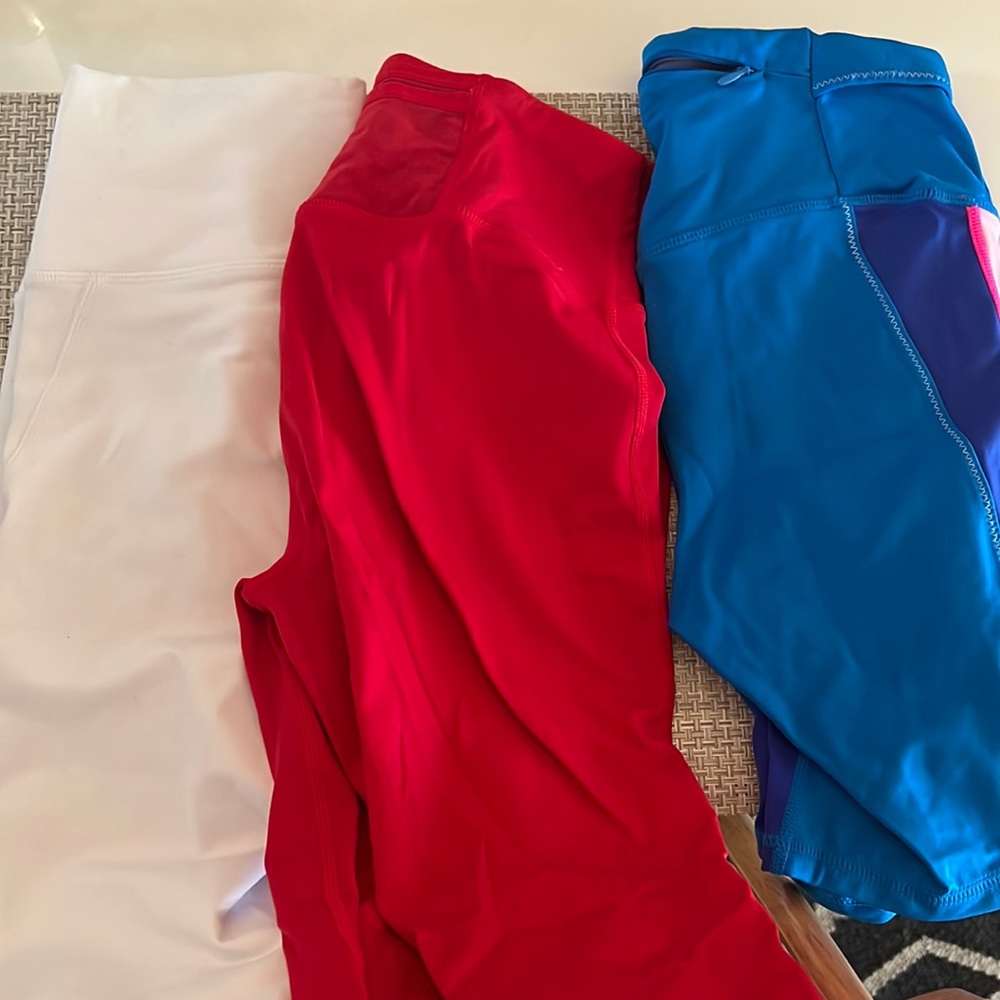 Fabletics- 2 leggings and 1 pair bike short bundle